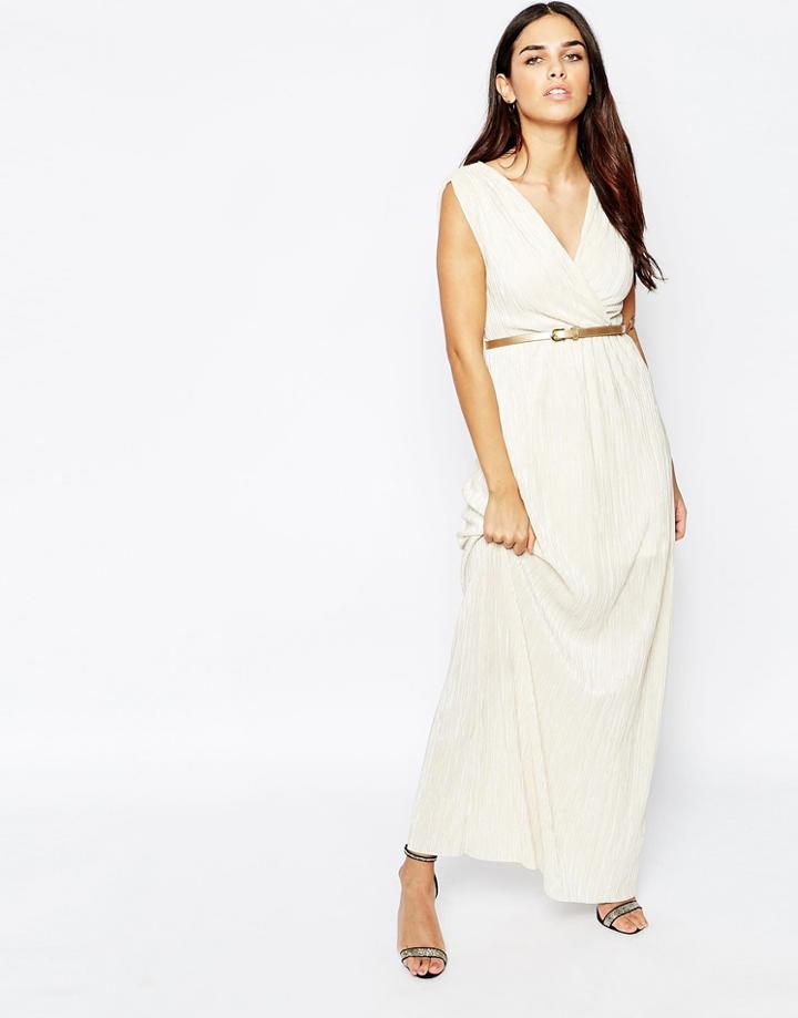 Oh My Love Pleated Grecian Maxi Dress - Ivory