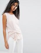 Allsaints Rivi Tank With Knot Front - Pink