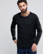 Only & Sons Knitted Sweater In Mixed Slub Yarns - Black