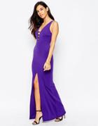 Jessica Wright Serena Strappy Maxi Dress With Slit - Purple