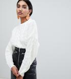 Warehouse Cable Knit Sweater In Ivory - Cream