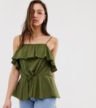 Asos Design Tall Ruffle Cami - White