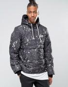 Hype Padded Overhead Jacket With Paint Splatter Print - Black