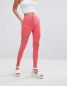 New Look Bright Skinny Jeans - Pink