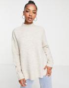 Vero Moda Longline Sweater In Cream-white