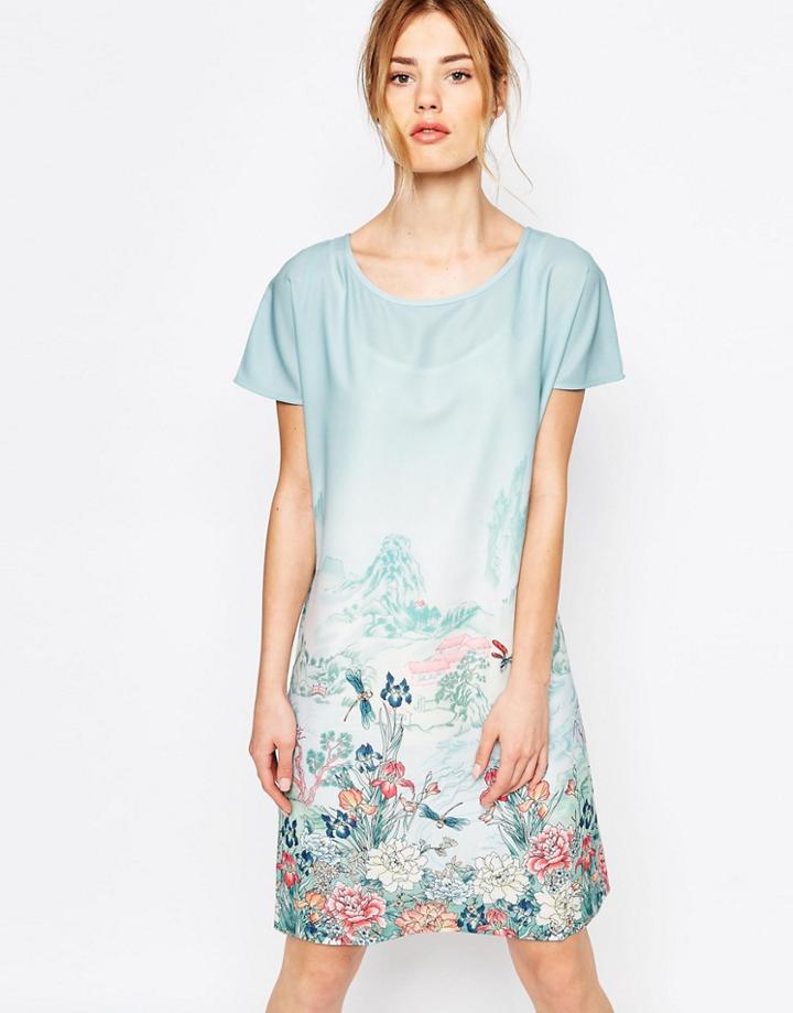 Uttam Boutique River Print Tunic Dress - Blue