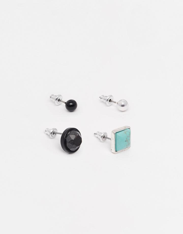 Asos Earrings With Semi Precious Stones - Multi