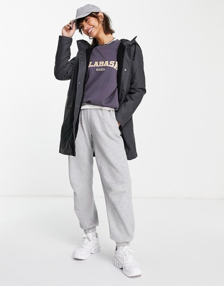 Vero Moda Rain Trench With Teddy Lining In Charcoal-grey