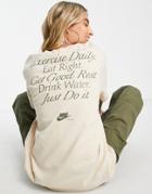 Nike Graphic Boyfriend T-shirt In Tan-brown