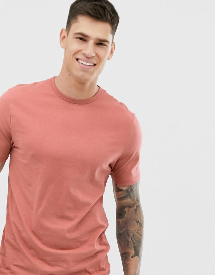 River Island Slim T-shirt In Camel-tan