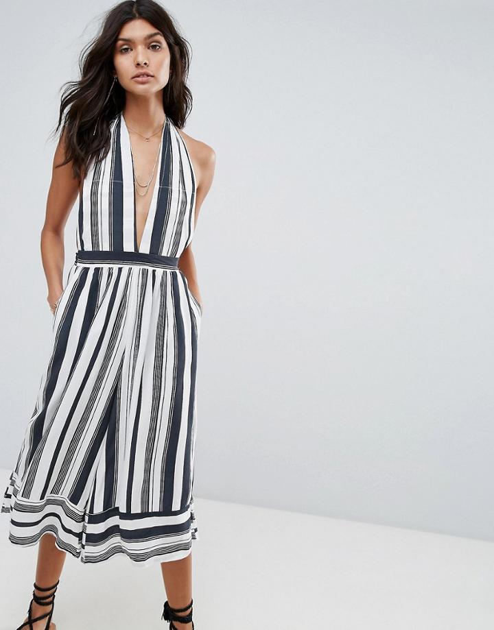 Faithful Stripe Crop Jumpsuit - Multi