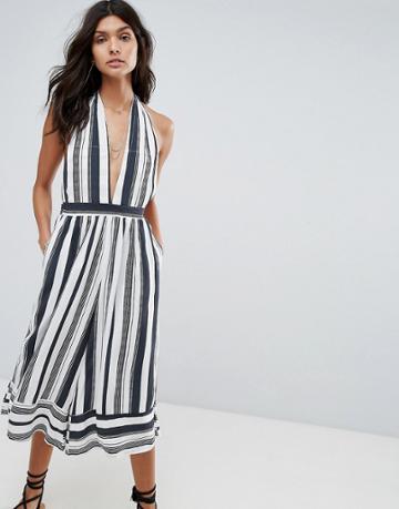 Faithful Stripe Crop Jumpsuit - Multi