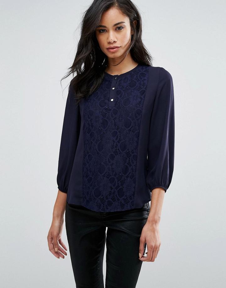 Hedonia Shirt With Pleat Detail - Navy