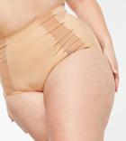 Asos Design Curve Smoothing Control High Waist Panties In Beige-neutral