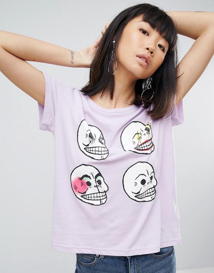 Cheap Monday Personal Skull Have T-shirt - Purple