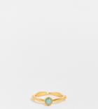Asos Design 14k Gold Plated Ring With Aquamarine Style Birthstone
