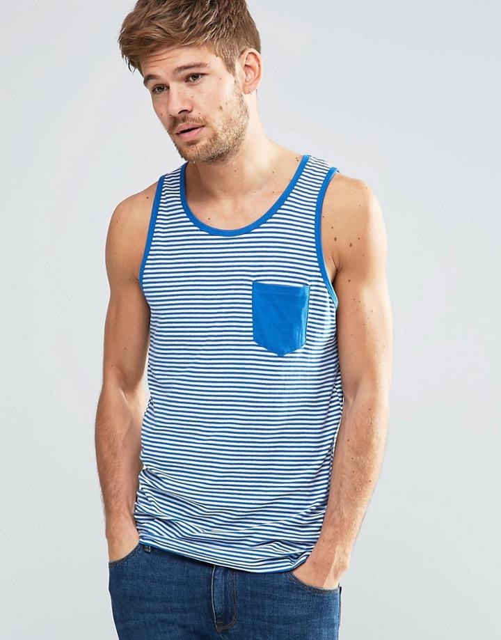 Blend Slim Stripe Tank One Pocket In Classic Blue - Classic Blue