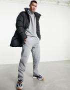 Asos Design Oversized Sweatpants With Zip Details In Gray - Part Of A Set-grey