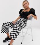 Reclaimed Vintage Inspired Pants In Mono Check-multi