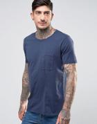 Nudie Jeans Co Luka Skewed Pocket T-shirt - Navy