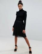 Vila Pleated Skirt - Black