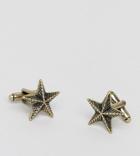 Reclaimed Vintage Inspired Patterened Star Cufflinks In Gold Exclusive To Asos - Gold