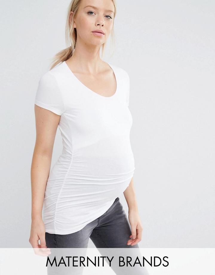 Isabella Oliver Cap Short Sleeve Scoop Top - White