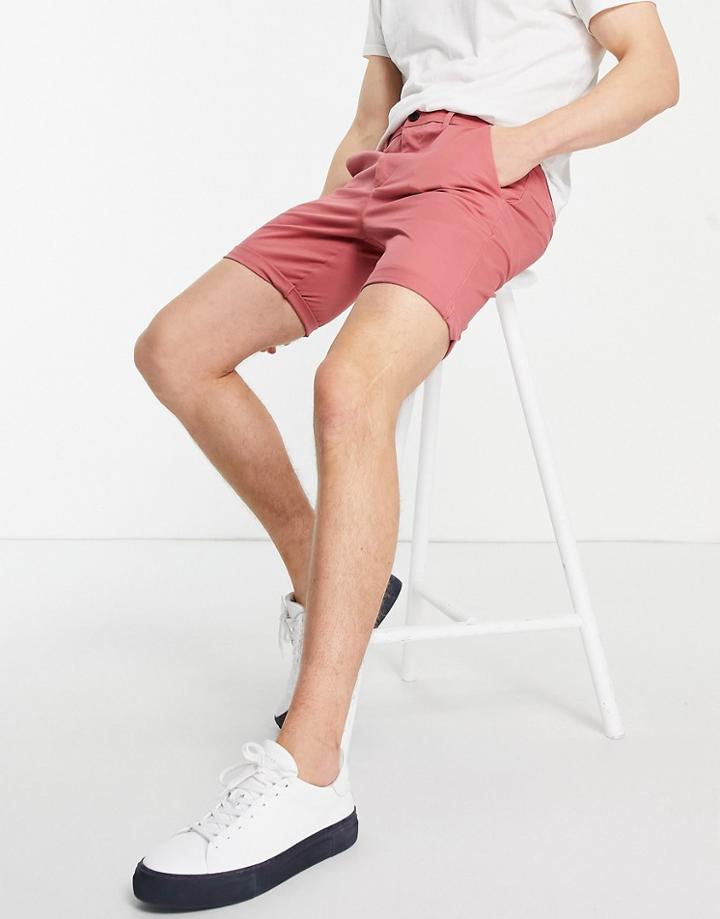 River Island Skinny Chino Shorts In Pink