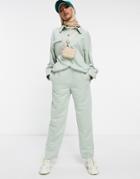 Asos Design Jersey Wfh Sweat Suit Jogger In Jade Green