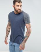 Ringspun Raglan Space Marl T-shirt - Navy
