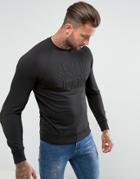 Armani Jeans Embossed Logo Crew Neck Sweat Black - Black