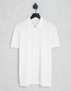 Selected Homme Zip Polo In White