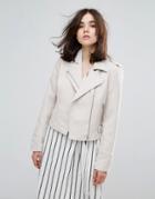 Vero Moda Faux Leather Jacket - Cream