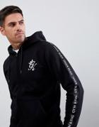 Gym King Muscle Hoodie In Black With Side Stripe Taping - Black