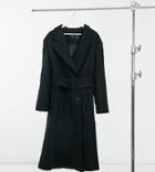 Asos Design Curve Belted Maxi Coat In Black