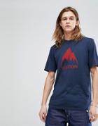 Burton Snowboards Mountain Logo T-shirt In Navy - Navy