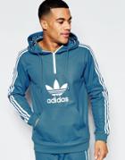 Adidas Originals Shattered Stripe Hoodie In Blue Az3269 - Blue