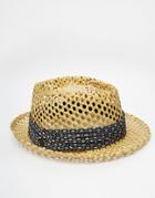 Goorin Cane Straw Fedora Hat - Beige