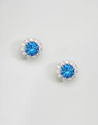 Krystal London Swarovski Crystal Rosetta Earrings - Blue
