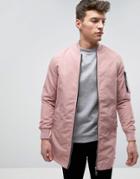 Brave Soul Long Line Jacket - Pink