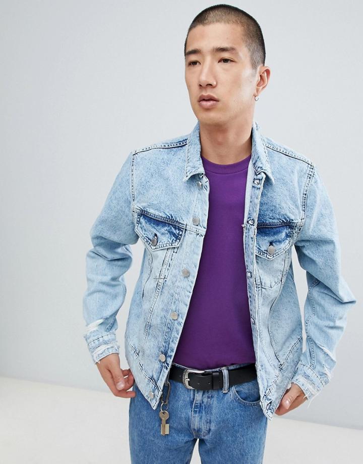 Cheap Monday Legit Denim Jacket In Light Blue - Blue