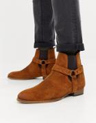 River Island Suede Western Boots In Brown - Brown