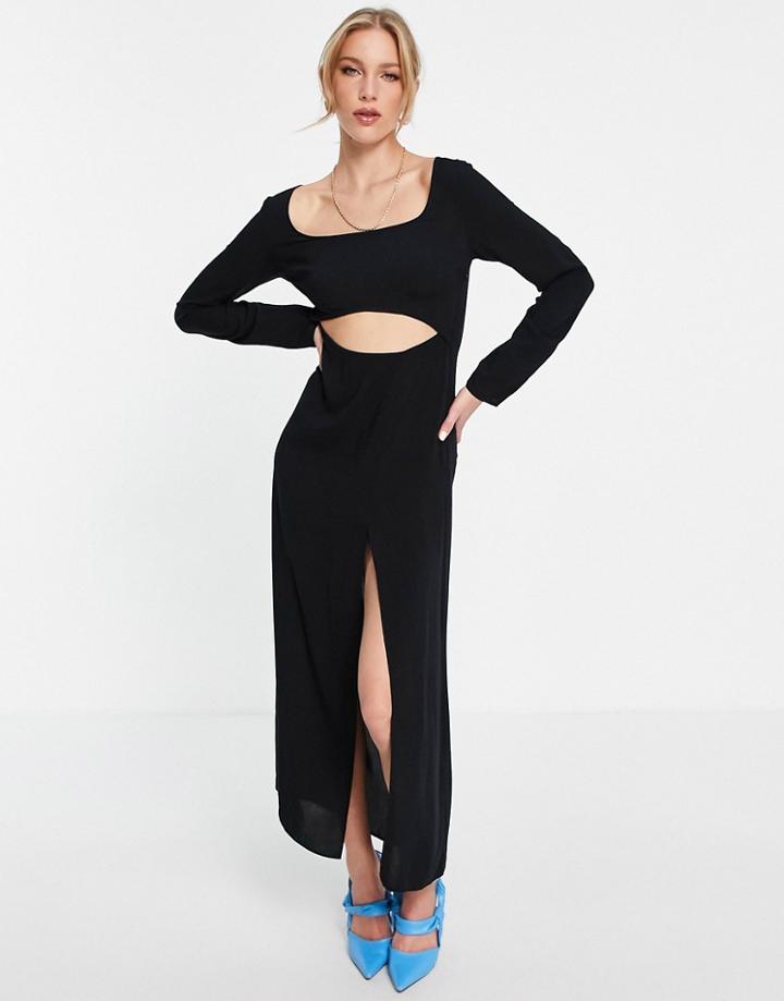 Asos Design Cut-out Midi Dress In Black