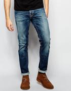 Nudie Jeans Grim Tim Slim Fit Bright Dawn Dark Wash - Bright Dawn