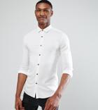 Asos Tall Skinny Stretch Viscose Shirt In White - White