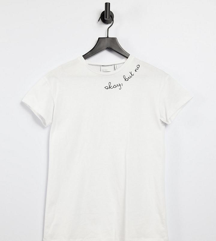 Asos Made In Kenya Jersey T-shirt With Embroidery-white