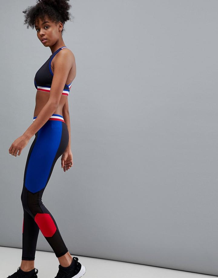 South Beach Stripe Panel Legging - Black