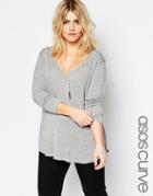 Asos Curve New Forever Top With Long Sleeves - Gray