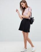 Asos Tailored Mini Pleated Skirt - Black