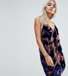 Sisters Of The Tribe Velvet Burnout Cami Dress - Blue